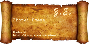 Zborai Emese névjegykártya