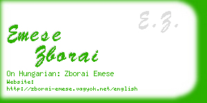 emese zborai business card